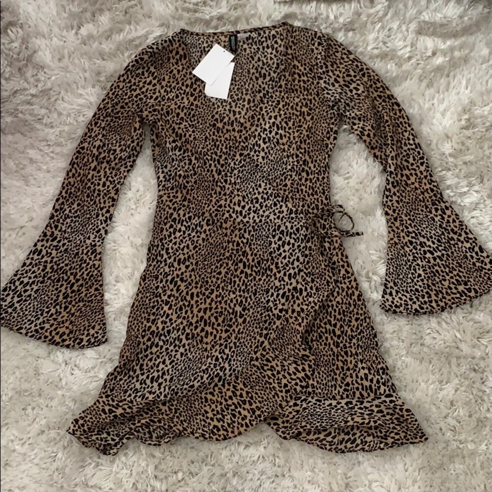 Animal Print Wrap Dress